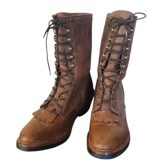 Rocky Brown Leather Lace-Up Boots genuine leather Logger Workboots rubber sole main image 7